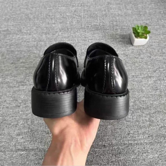 Prada Shiny Black Leather Loafers - Picture 6 of 7